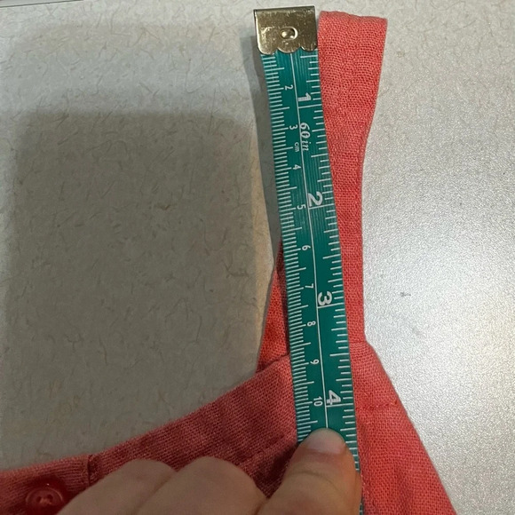 Old Navy Coral Linen Girls Romper size small (6-7) - Picture 7 of 9